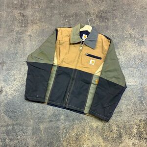 Y2K Carhartt Multi-color patchwork Work wear Detroit jacket sz medium